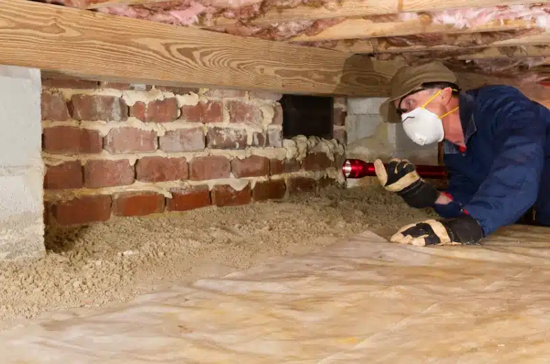 Checking for critters in crawl space