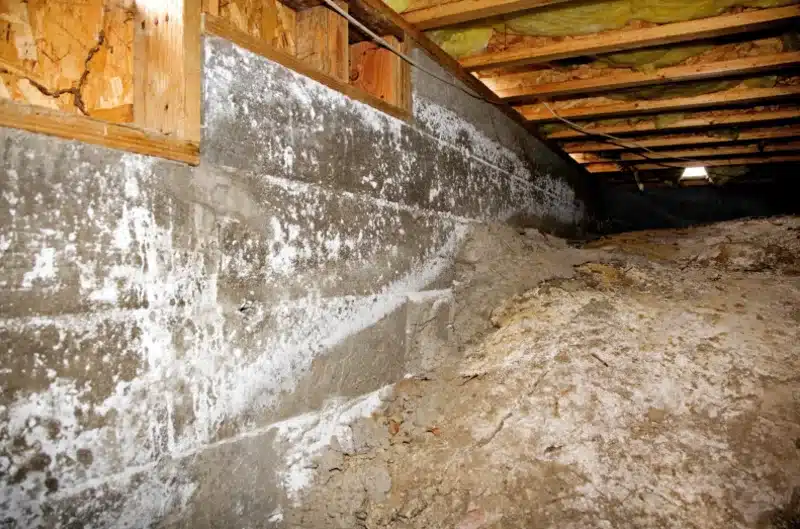Mold on crawl space walls